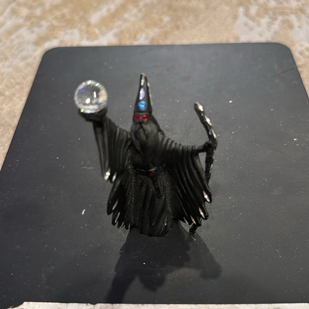 Vintage pewter Wizard with crystal ball!